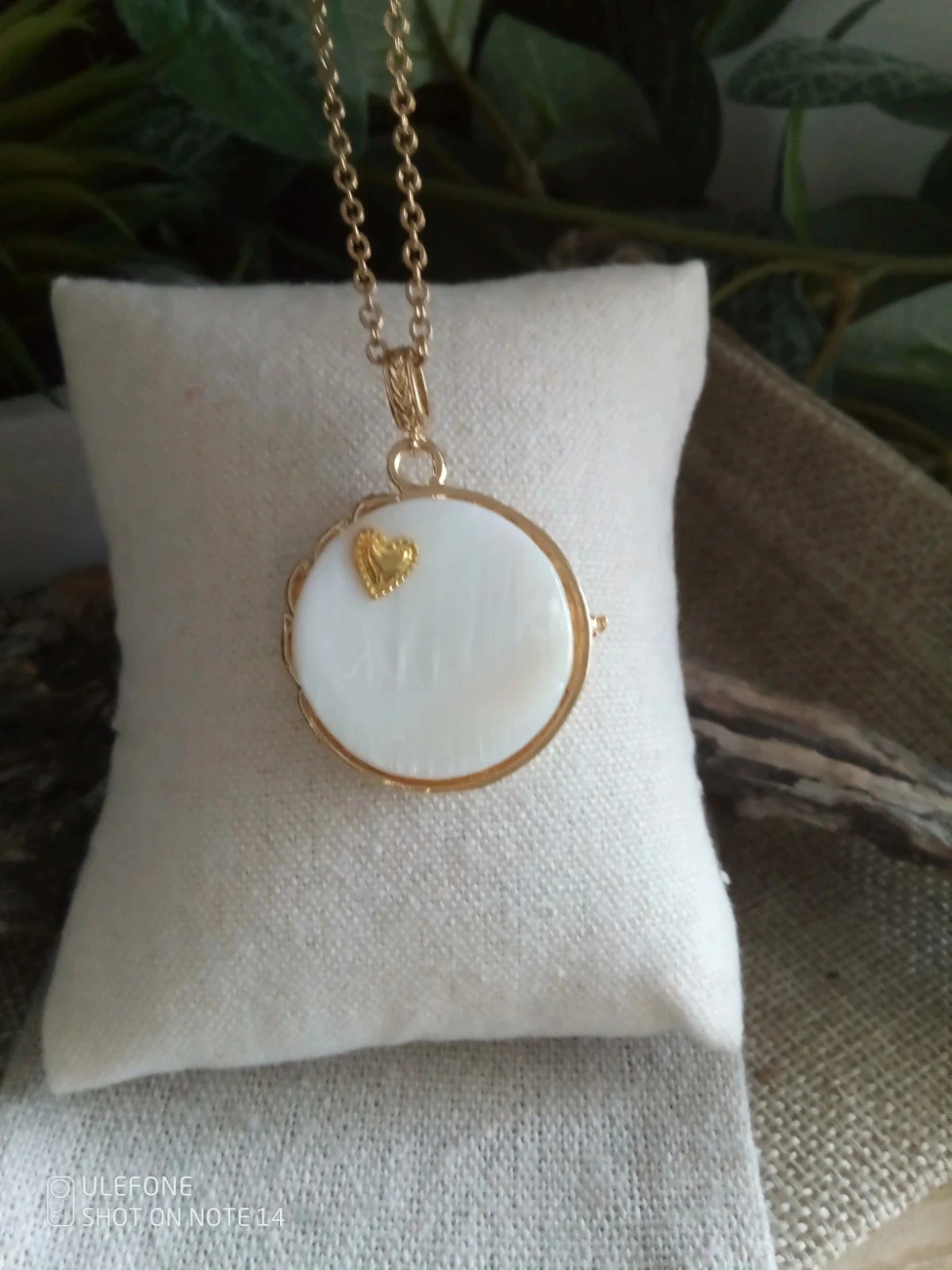 Collier pendentif ange nacré + carte – photo 3